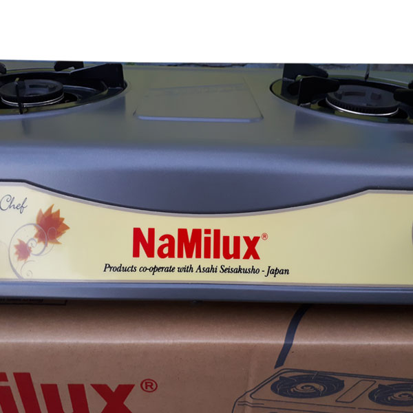 Bếp gas đôi mặt men Namilux NA-681DFM Tặng dây bọc inox Hàng chính hãng