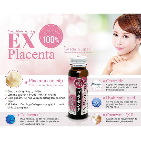 Thực phẩm chức năng nước uống chống lão hóa bổ sung Collagen Itoh EX Placenta (10 lọ x 50ml) Số 1 Nhật bản
