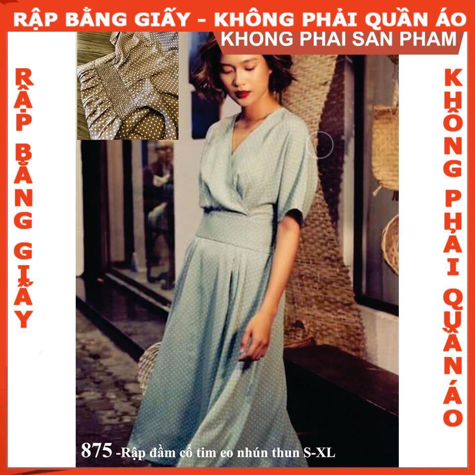 Rập giấy đầm tay liền 875 (BẢN VẼ)
