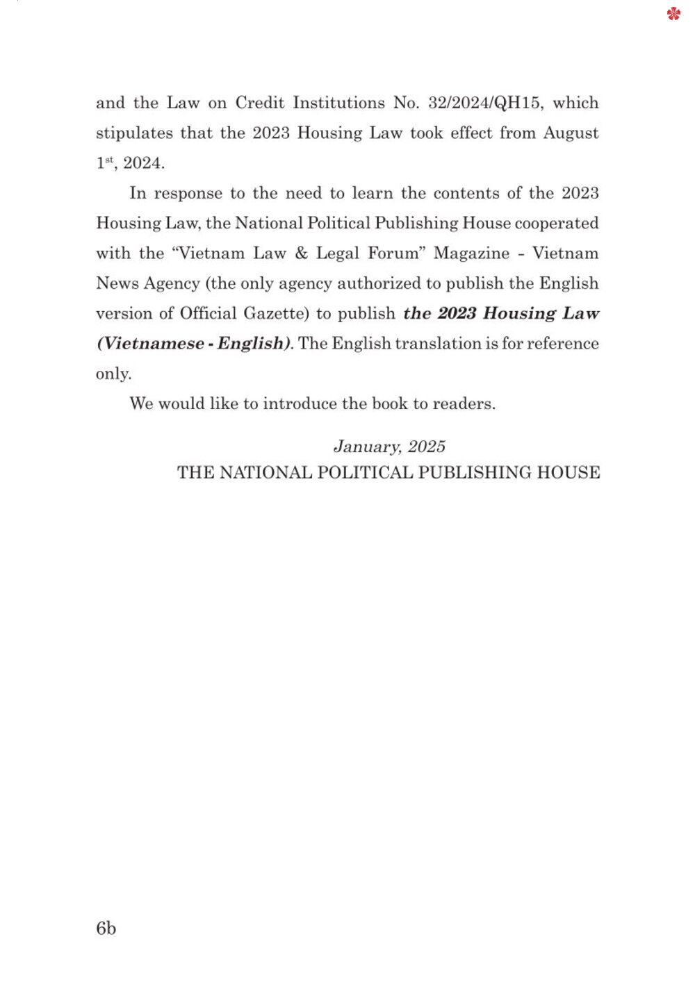 Luật nhà ở 2023 (song ngữ Việt Anh) The 2023 Housing Law (Vietnamese -English)