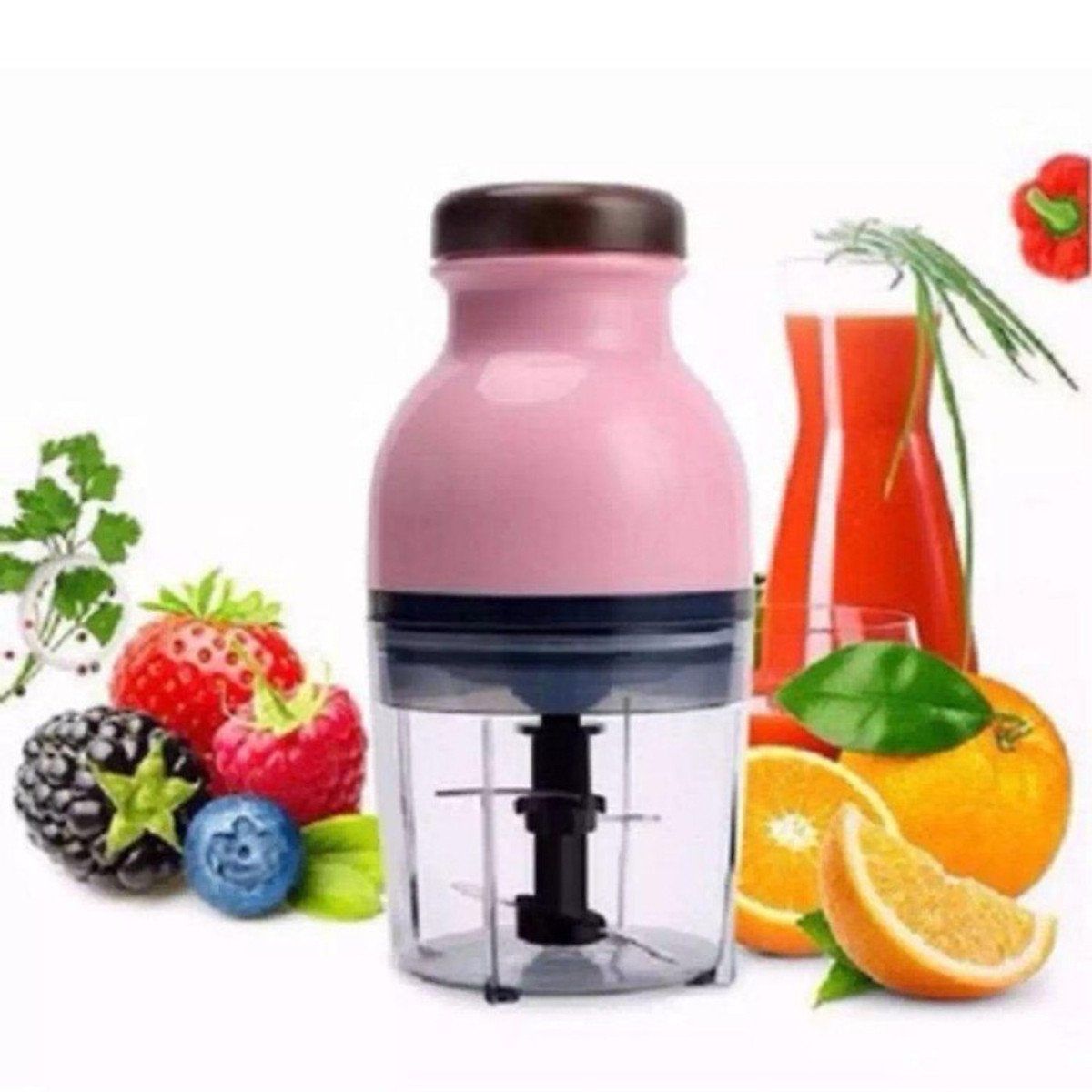 Máy Xay Sinh Tố Thịt Cá Đồ Ăn Dặm Đa Năng Cao Cấp 2 Tầng Lưỡi Nắp Bẹt Màu Nâu Tiện Dụng - HÀNG LOẠI 1 - Chính Hãng MINIIN