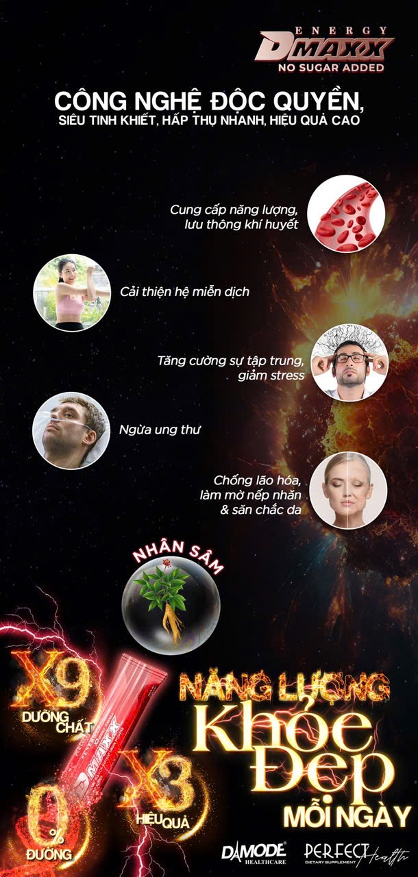 DMAXX thức uống bổ sung vitamin năng lượng không đường DAMODE 97 gói màu đỏ mỗi gói 2,2gr