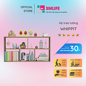 Giá sách treo tường bằng gỗ hiện đại SMLIFE Whippit