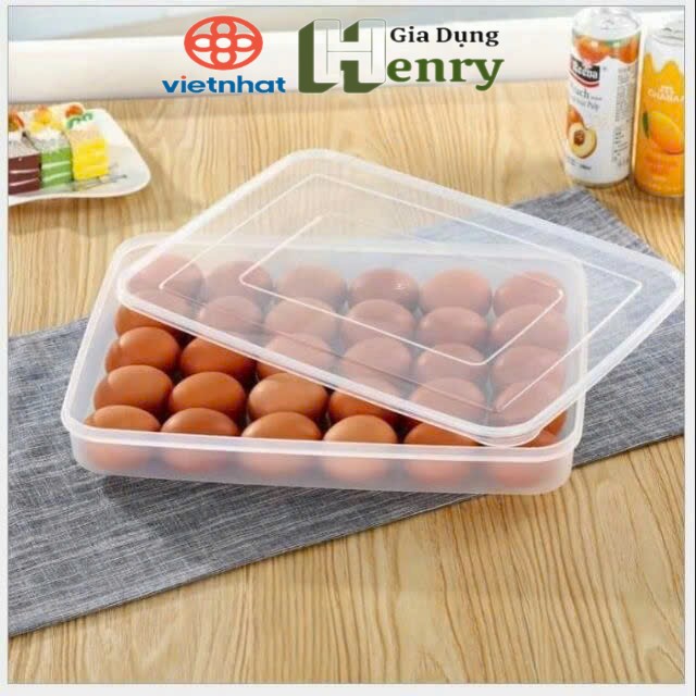 Hộp đựng trứng 24 quả Việt Nhật (6786) trong suốt gọn nhẹ giúp cố định những quả trứng nằm yên một vị trí, bảo quản trứng