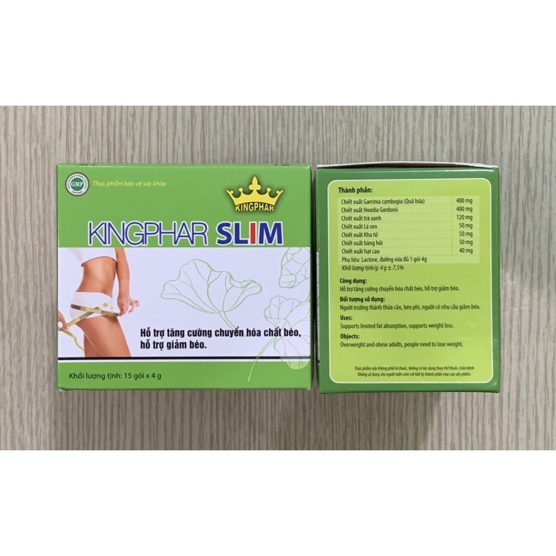 Trà Hỗ trợ Giảm kg - Kingphar Slim, hộp 15 gói x4g, giúp kiểm soát cân nặng