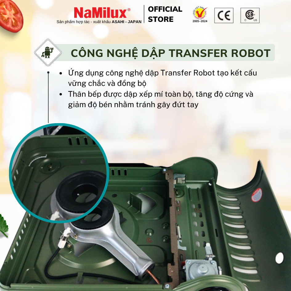 Bếp Gas Mini Cao Cấp NaMilux NH-P3320PF│Van Ngắt Gas An Toàn 2 Cấp│Công Suất 2.6 Kw (2.200 kcal/giờ)│Hàng Chính Hãng