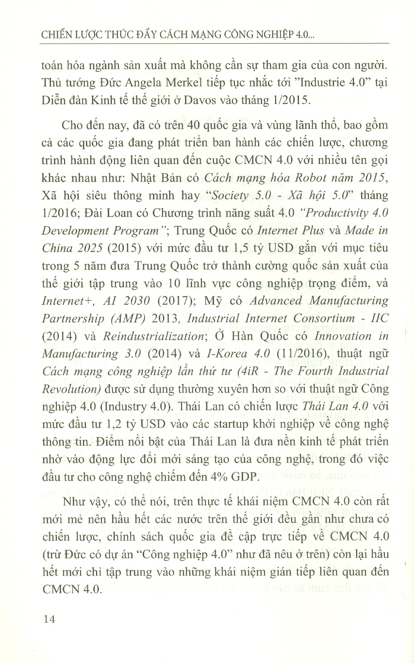 Chiến Lược Thúc Đẩy Cách Mạng Công Nghiệp 4.0 Ở Nhật Bản, Hàn Quốc, Đài Loan - Hàm Ý Chính Sách Cho Việt Nam (Sách chuyên khảo)