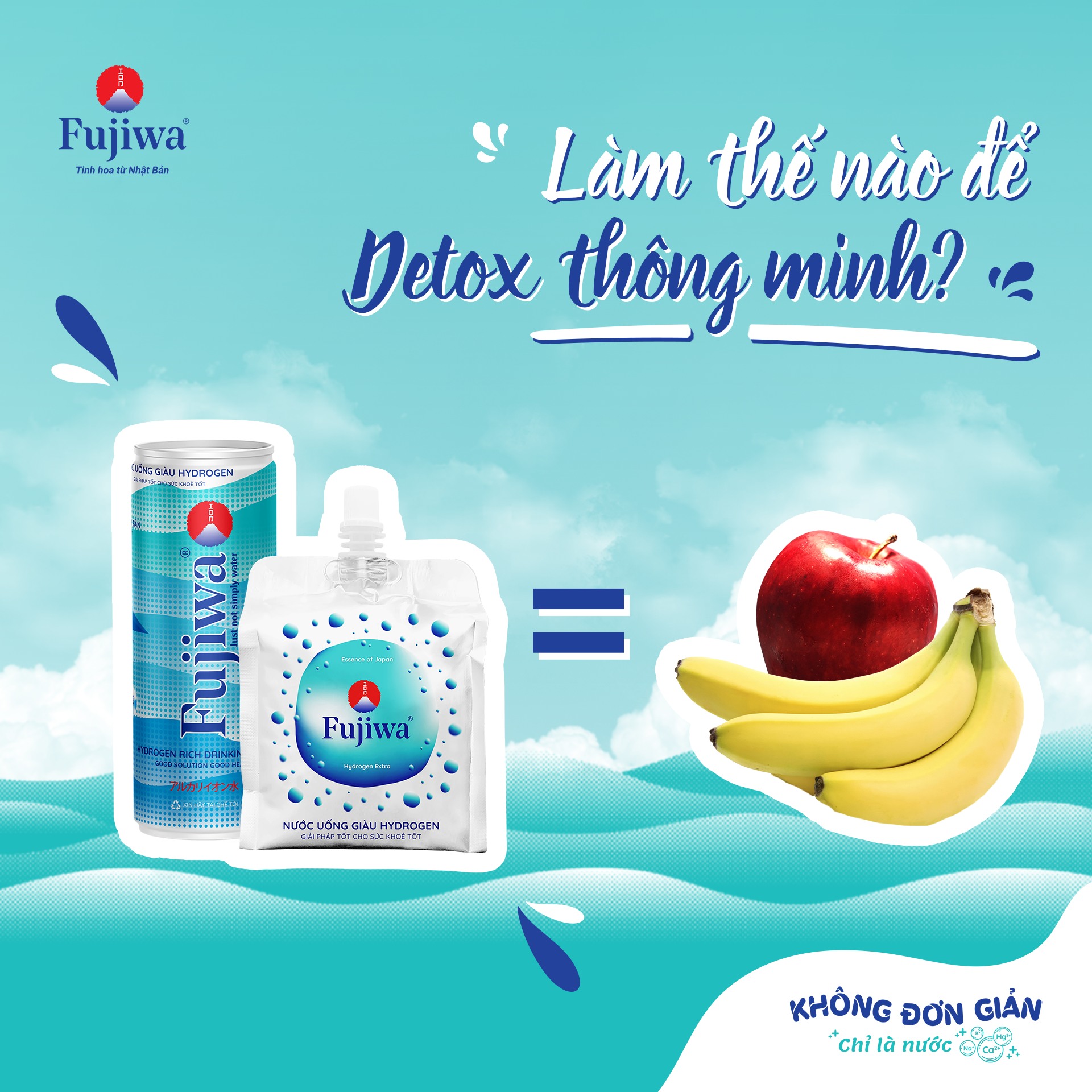 Hộp 12 Túi Nước Uống ION Kiềm Giàu Hydrogen Cao Cấp Fujiwa Dạng Túi Bạc - Detox nhanh Chống Oxy hoá mạnh