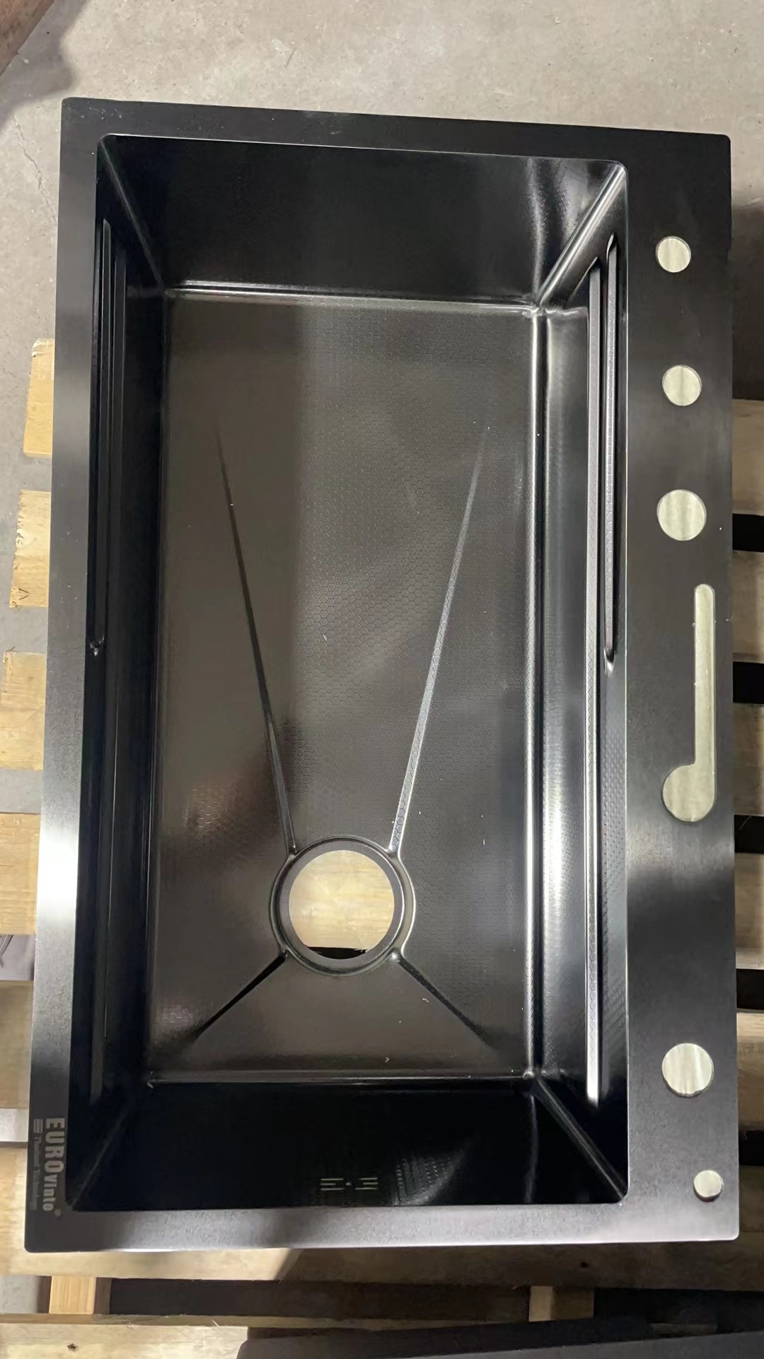 CHẬU RỬA BÁT EUROVINTO CAO CẤP INOX 2 HỐ VUÔNG MÃ 7545-AWFB
