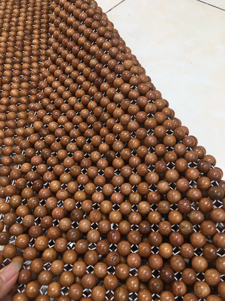 Chiếu hạt gỗ Hương Đá hạt 1,2cm - Chiếu gỗ Mian .vn ( video , hình thật )
