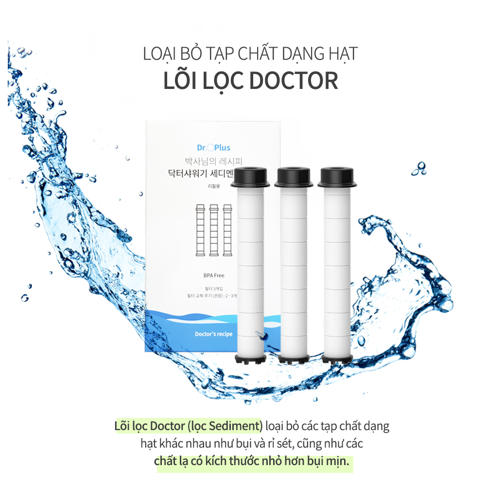 Bộ 3 Lõi Lọc Sediment Dùng Cho Vòi Sen Doctor Shower