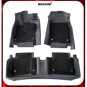 Thảm lót sàn ô tô 2 lớp cao cấp dành cho xe Honda Civic 2016-2021 (sd) nhãn hiệu Macsim chất liệu TPE màu đen