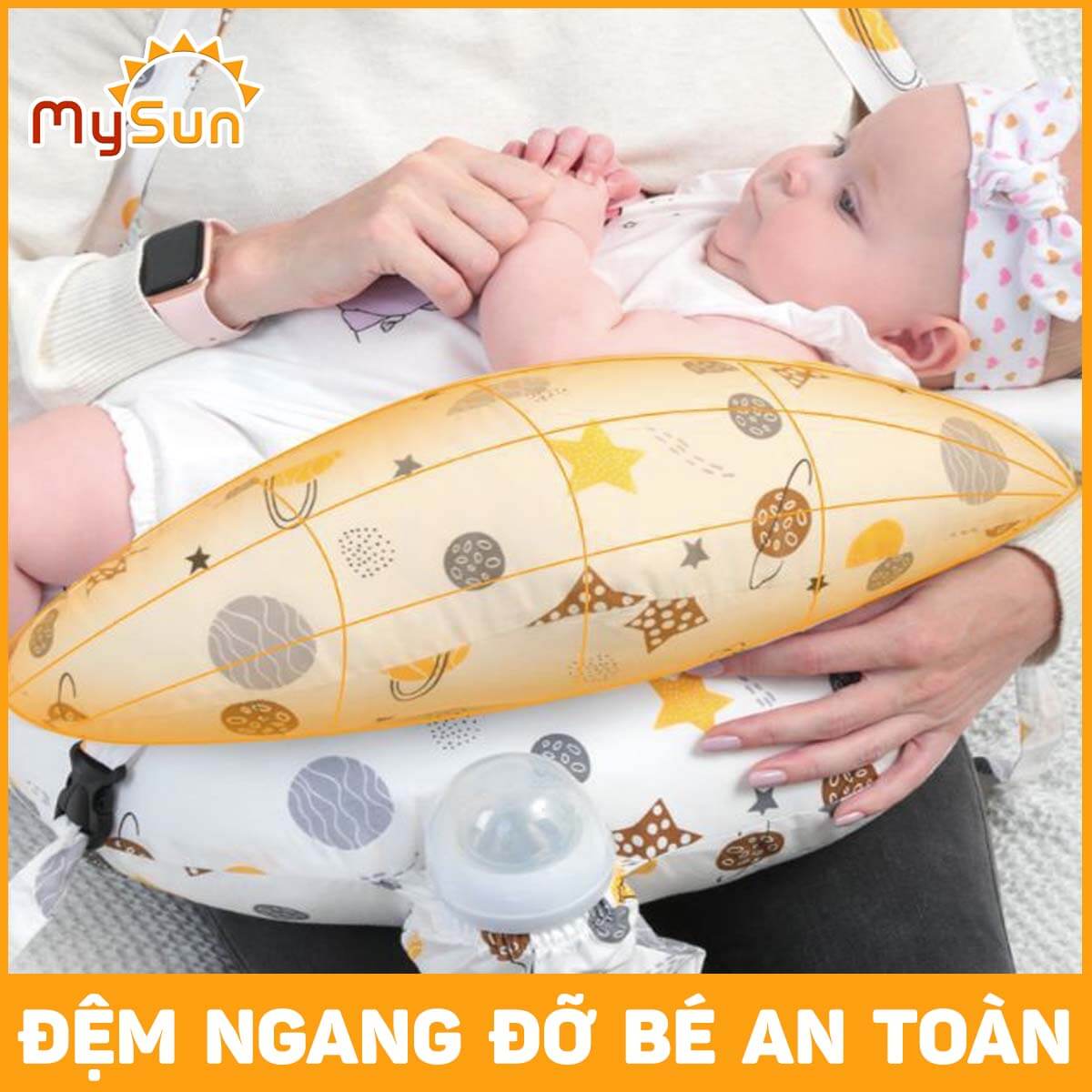 Đệm gối chữ C chống trào ngược dạ dày cho trẻ sơ sinh nằm ngủ, bé con bú, tựa lưng cho bà bầu.