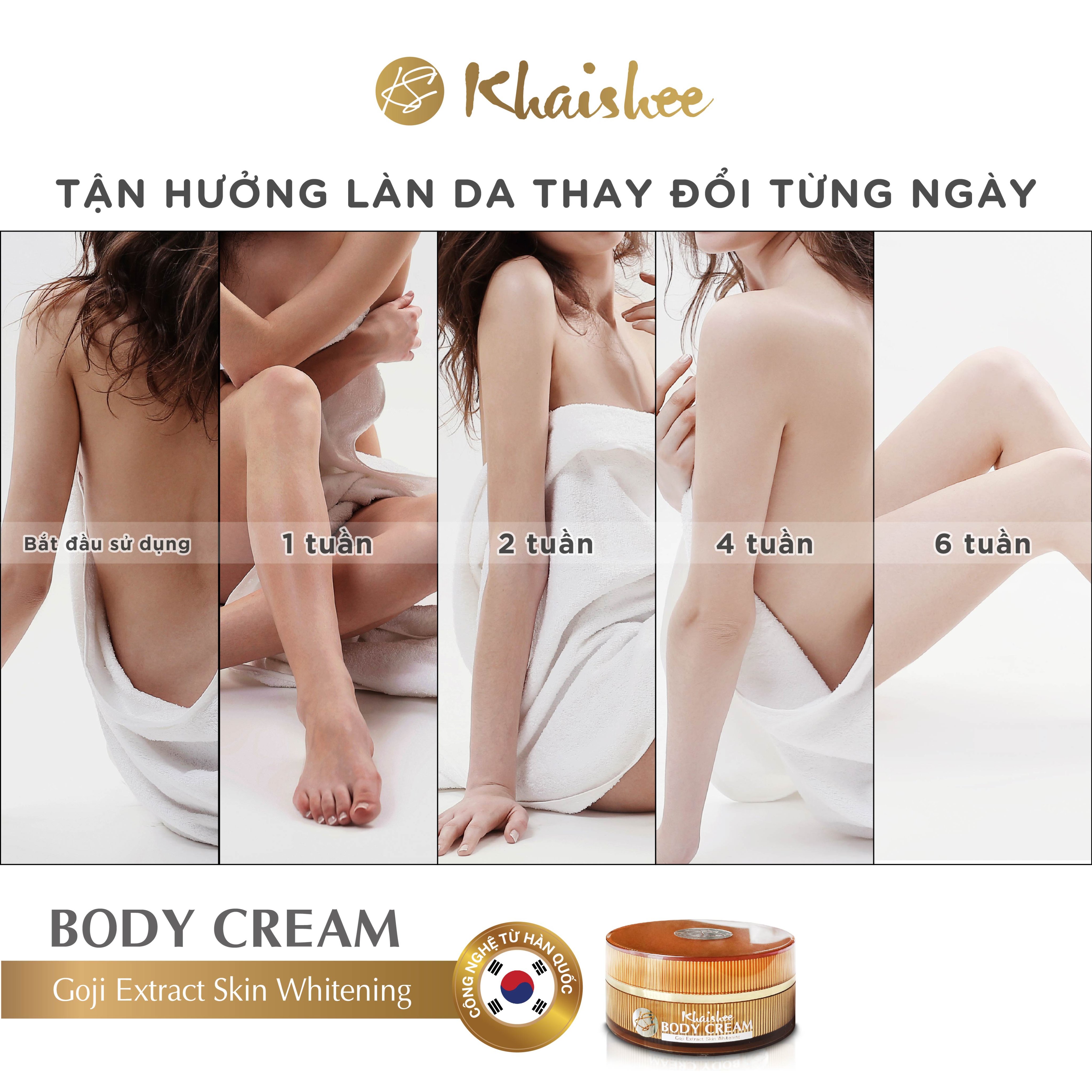 KEM DƯỠNG TRẮNG DA TOÀN THÂN KHAISHEE - chiết xuất Kỷ Tử Đỏ (Goji Berry)150g giúp Cải Thiện Làn Da Xỉn Màu