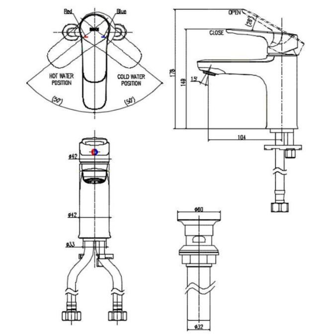 Vòi chậu chính hãng Inax LFV-1402S-R series 1400