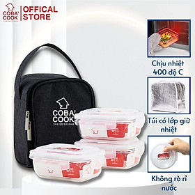 Bộ túi hộp cơm thủy tinh COBA