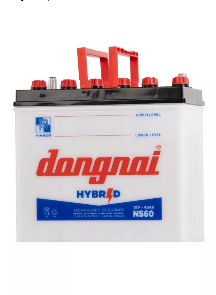 Ắc quy Hybrid NS60 | 12V - 45Ah ( tặng acid châm bình )