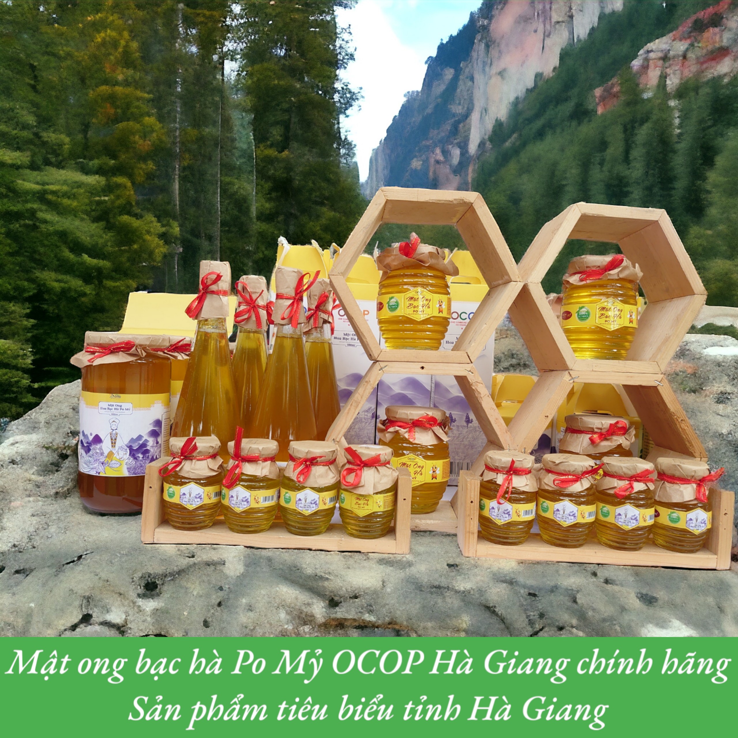 BỘ QUÀ MẬT ONG BẠC HÀ OCOP HÀ GIANG CHÍNH HÃNG, MẬT ONG BẠC HÀ PO MỶ VIETGAP CAO NGUYÊN ĐÁ HÀ GIANG