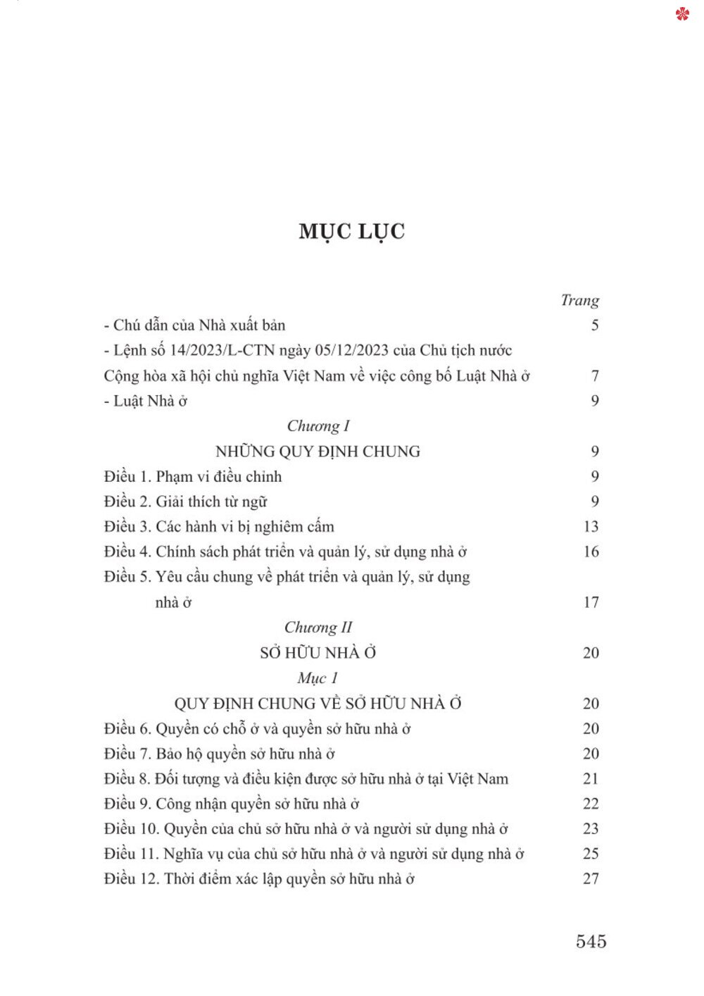 Luật nhà ở 2023 (song ngữ Việt Anh) The 2023 Housing Law (Vietnamese -English)