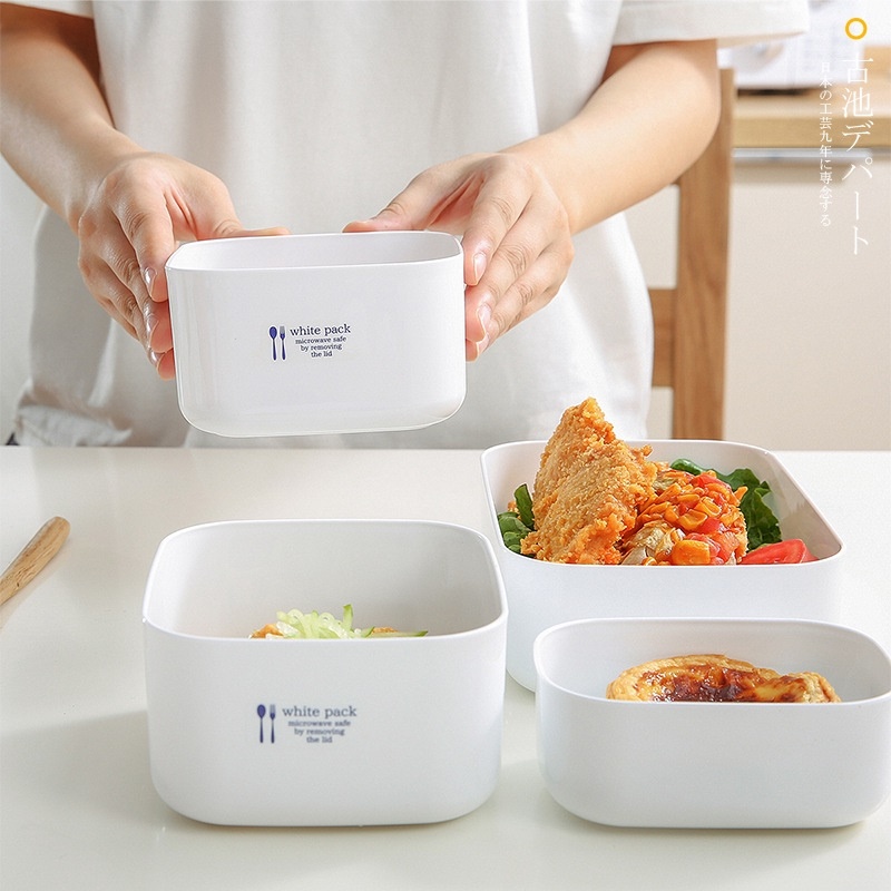 Set 02 hộp đựng thực phầm White Pack 700ml và 800ml, thiết kế tinh tế, đẹp mắt, khả năng giữ kín hơi vượt trội - nội địa Nhật Bản