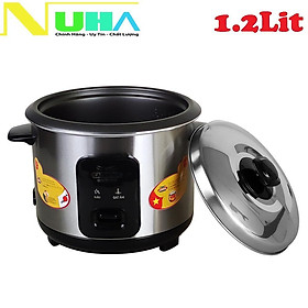 Nồi cơm điện 1.2L nắp rời Ladomax HA-7112 lòng nhôm chống dính, nấu cơm chín mềm cho 3 - 4 người ăn-hàng chính hãng
