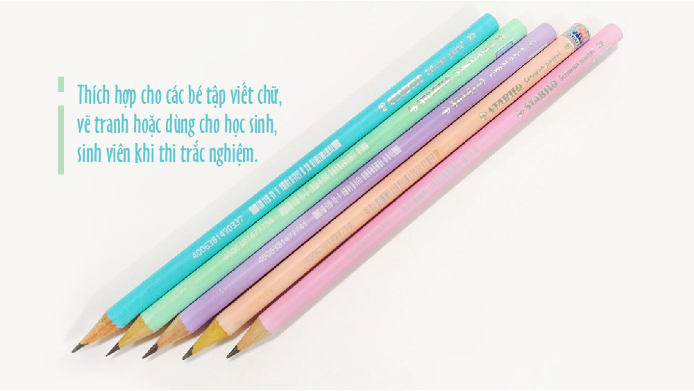 Hộp bút chì gỗ STABILO Schwan Pastel - Hộp 12 bút màu vàng (PC421Y/12-2B)
