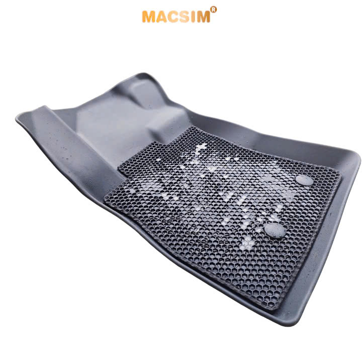 Thảm 2 lớp (sd3) dạng lưới lục giác cho Vinfast VF6 bề mặt cao su siêu sạch nhãn hiệu Macsim