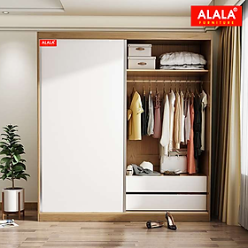 Tủ quần áo ALALA265 (2mx2m) gỗ HMR chống nước - www.ALALA.vn - 0939.622220