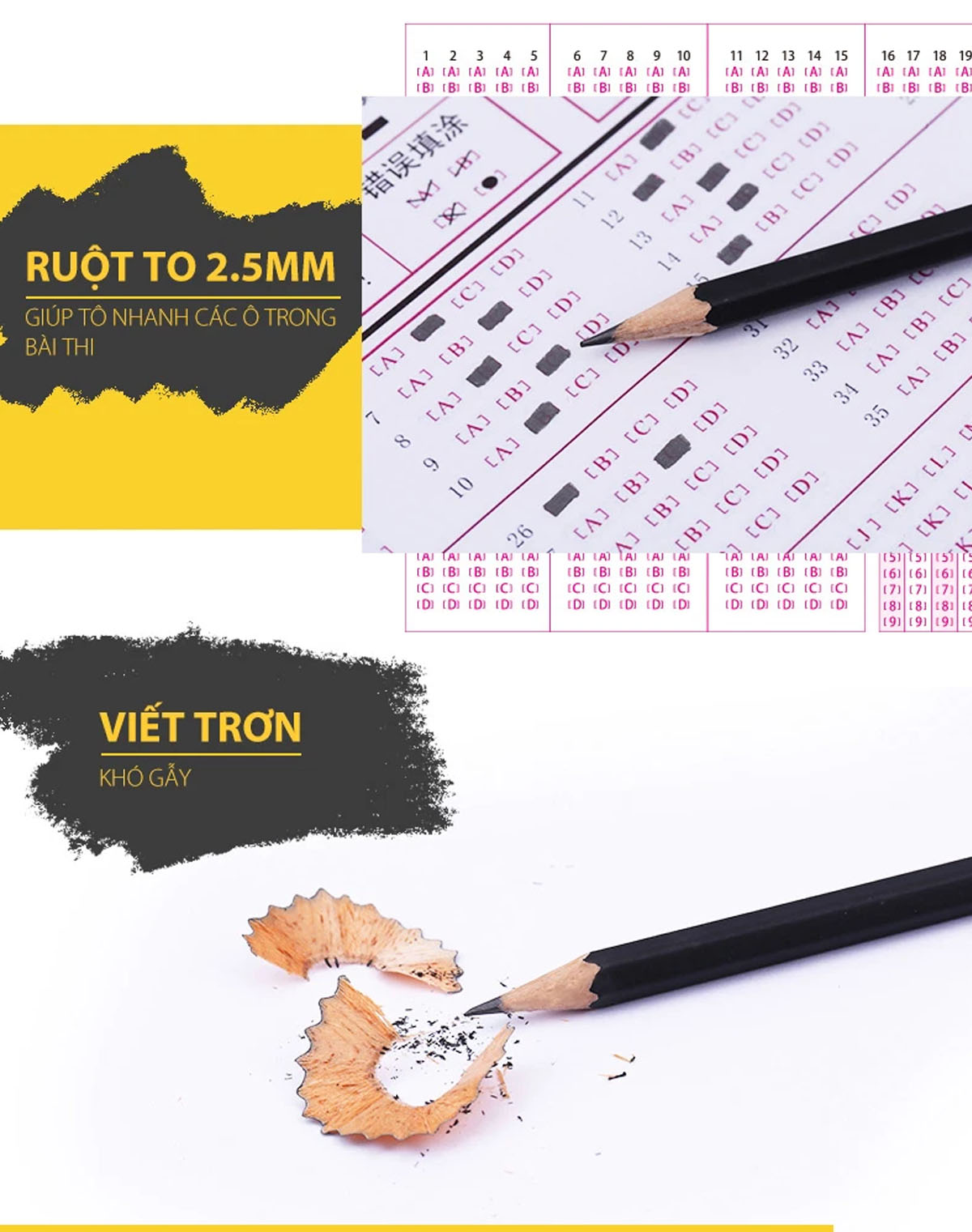 Bộ bút chì gỗ STABILO Exam Grade 288(T) HB/2B - Bộ 4 bút chì 2B thân lục giác đen đuôi đỏ + Gôm tẩy ER191E (PC288-2B-C4+)