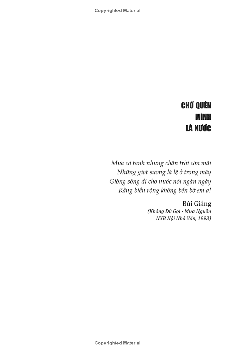 Chớ Quên Mình Là Nước