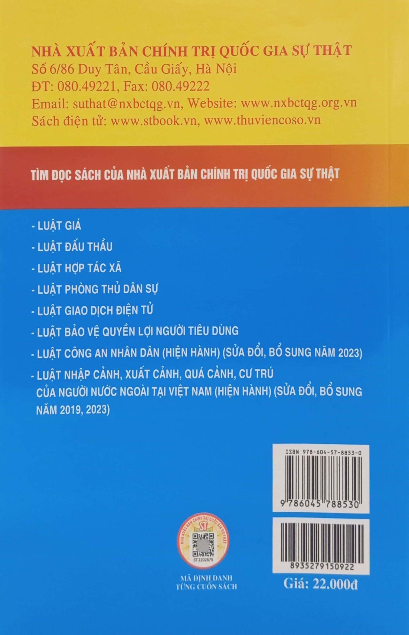 Luật Xuất Cảnh, Nhập Cảnh Của Công Dân Việt Nam (Hiện Hành) (Sửa Đổi, Bổ Sung Năm 2023)