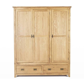 Tủ Quần Áo Rustic 3 Cánh Gỗ Sồi IBIE
