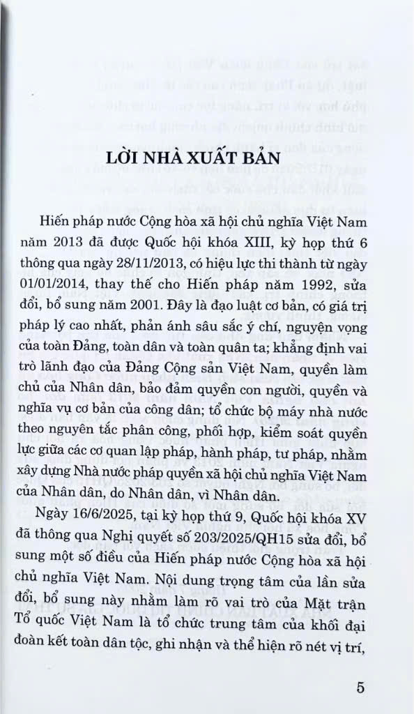 Hiến Pháp Nước Cộng Hoà Xã Hội Chủ Nghĩa Việt Nam Năm 2013 ( Sửa Đổi, Bổ Sung Năm 2025)