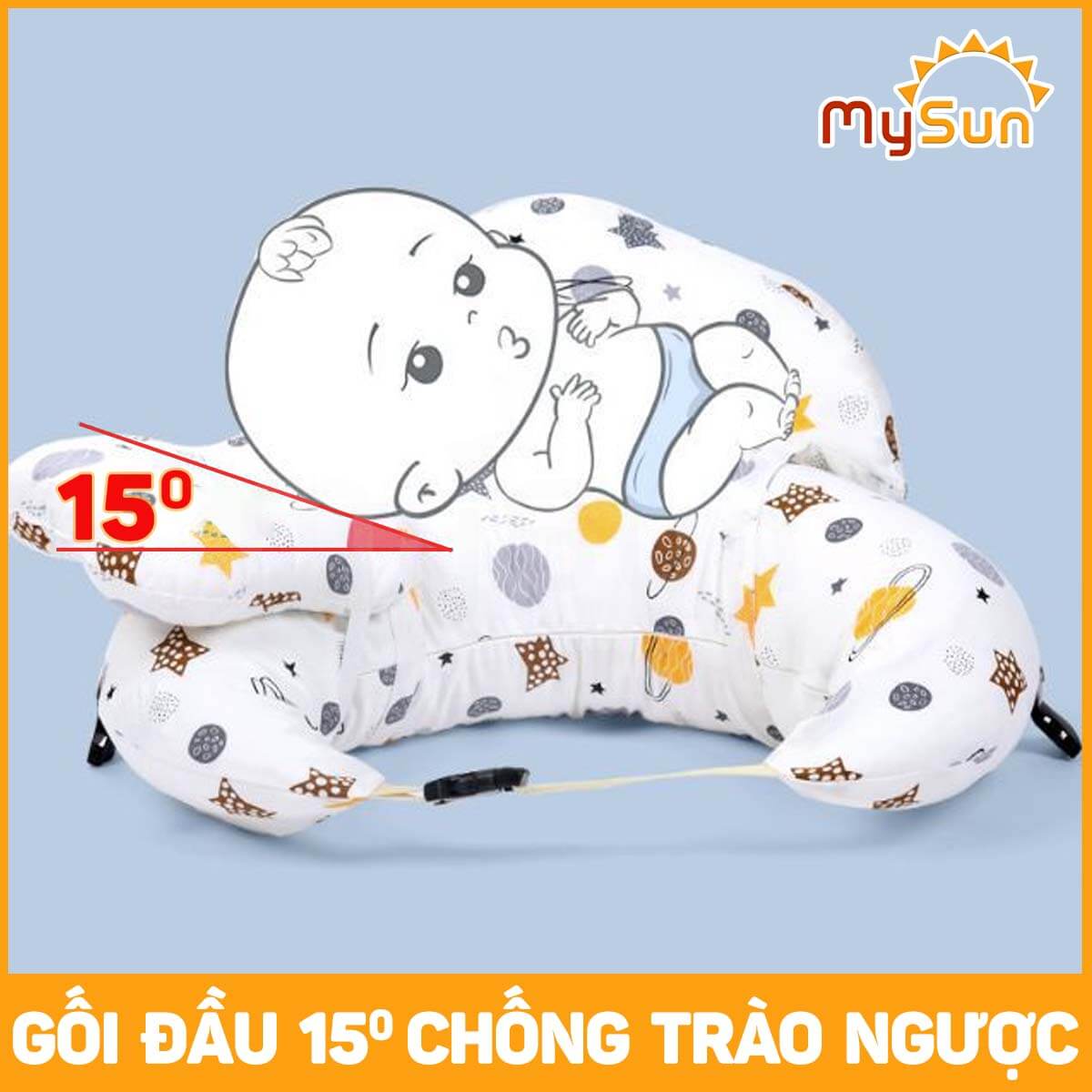 Đệm gối chữ C chống trào ngược dạ dày cho trẻ sơ sinh nằm ngủ, bé con bú, tựa lưng cho bà bầu.