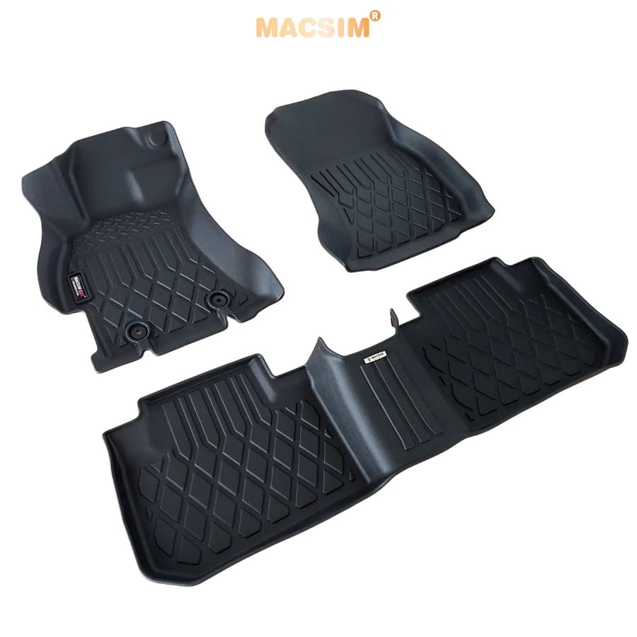 Thảm lót sàn xe ô tô Subaru Forester 2013- 2018( vân trám) Nhãn hiệu Macsim chất liệu nhựa TPE cao cấp màu đen