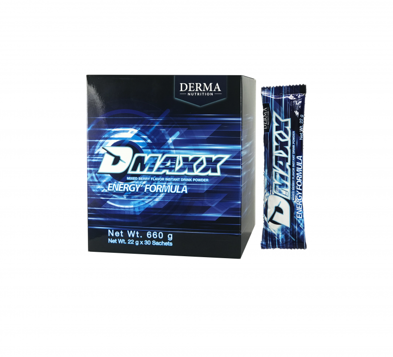 DMAXX thức uống bổ sung năng lượng có đường Damode hộp 30 gói màu xanh