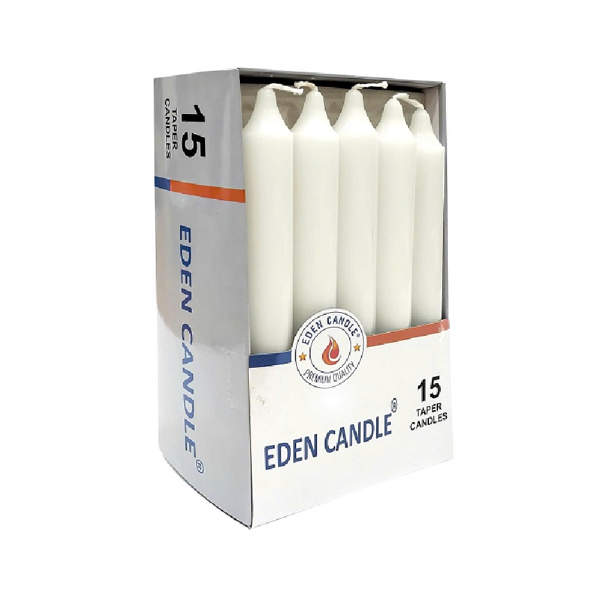 Hộp 15 cây nến thơm thẳng Eden Candle FTRAMART EDC2317 cao 15 cm (Trắng)