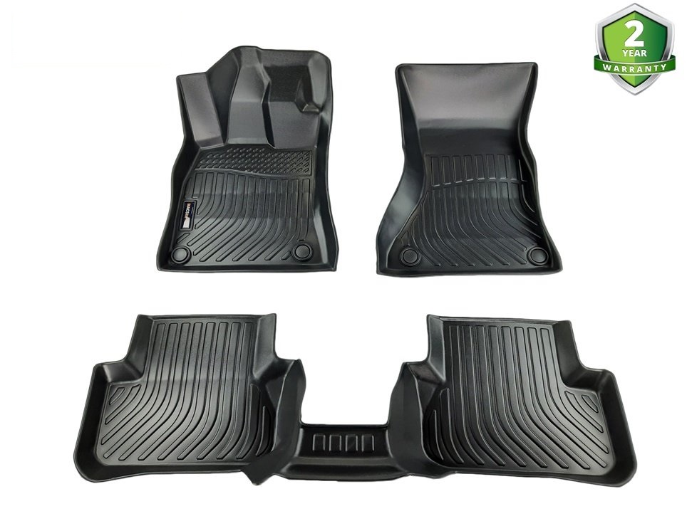 Thảm lót sàn xe ô tô Audi A4 2009-2015 Nhãn hiệu Macsim chất liệu nhựa TPE cao cấp màu đen