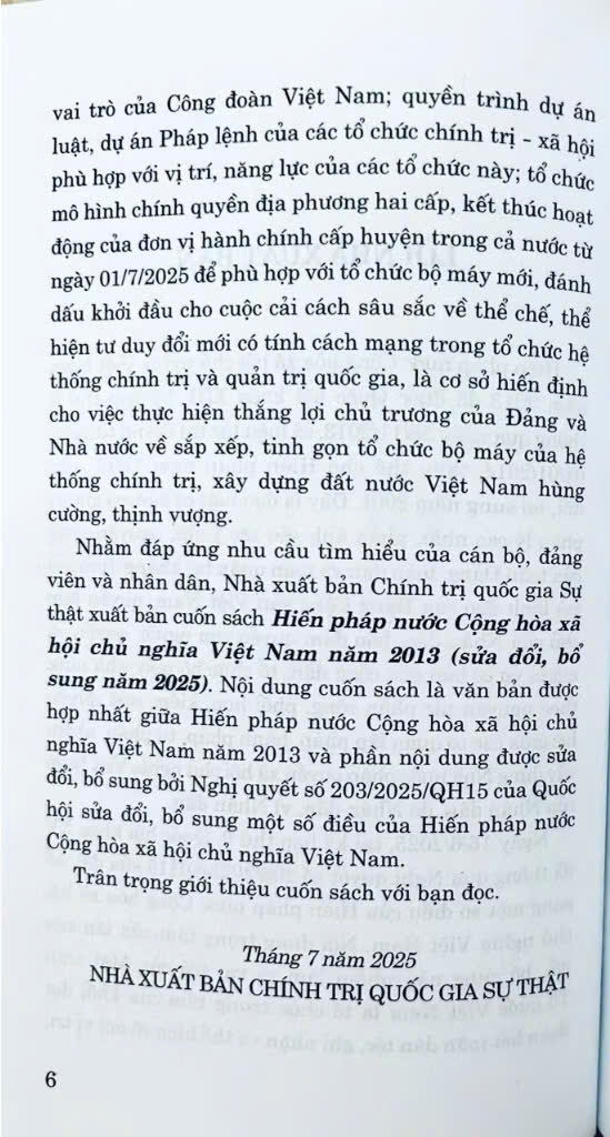 Hiến Pháp Nước Cộng Hoà Xã Hội Chủ Nghĩa Việt Nam Năm 2013 ( Sửa Đổi, Bổ Sung Năm 2025)