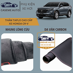 [HONDA CR-V] Thảm Taplo 3 Lớp Dành Cho Xe HONDA CR-V, Nhung Lông Cừu Và Da Vân Carbon Cao Cấp - Hàng Chính Hãng