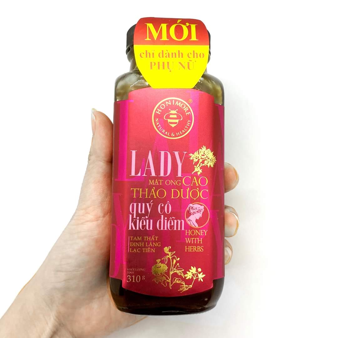Mật ong thượng hạng - cao thảo dược Lady Honimore - dành cho Phụ nữ
(Mật ong rừng bổ sung cao Tam Thất, cao Lạc Tiên, cao Đinh Lăng)