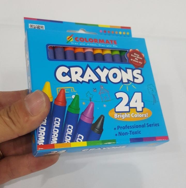 Bút Sáp Màu 24 Cây Hộp Giấy Colormate - CRAYONS-24P