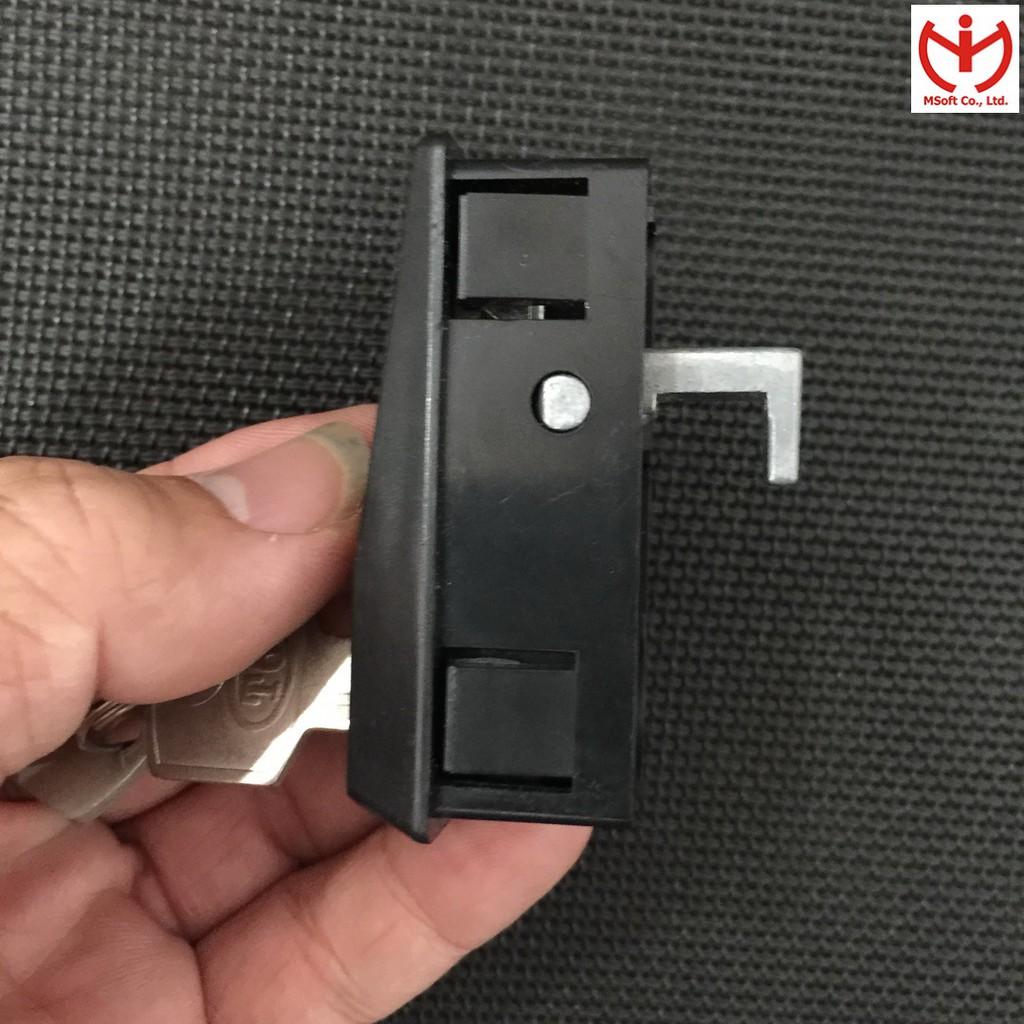 Khóa tủ sắt cửa lùa REAL T125 dùng cho tủ Hòa Phát 2 cánh trượt T6 chìa thau - MSOFT