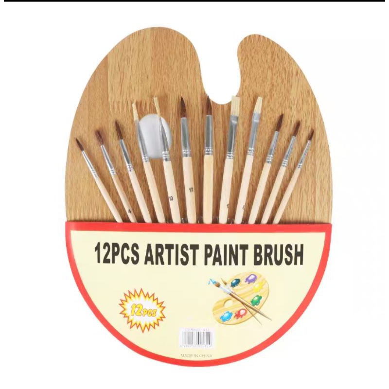 Màu nước Acrylic dạng tuýp 12ml Deli 5/12/24 màu-Tặng kèm pallete gỗ pha màu
