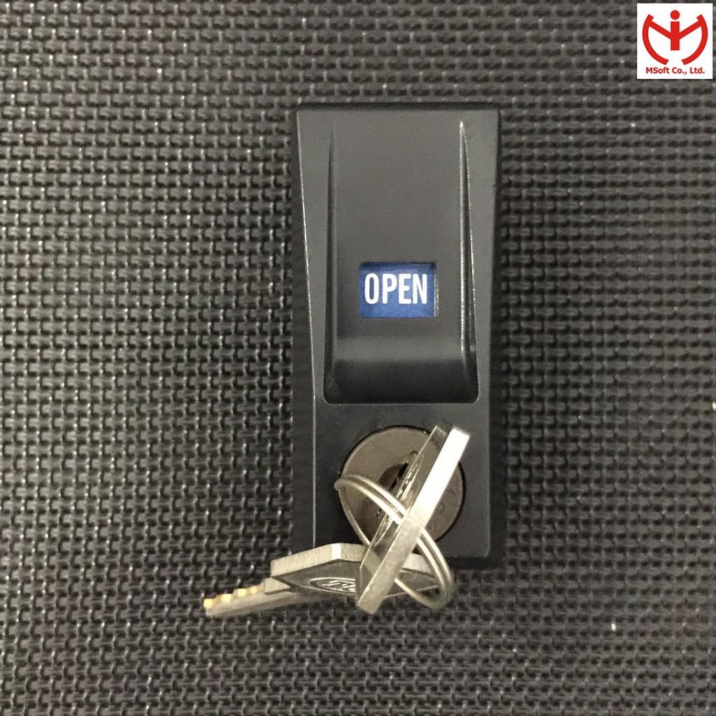 Khóa tủ sắt cửa lùa REAL T125 dùng cho tủ Hòa Phát 2 cánh trượt T6 chìa thau - MSOFT
