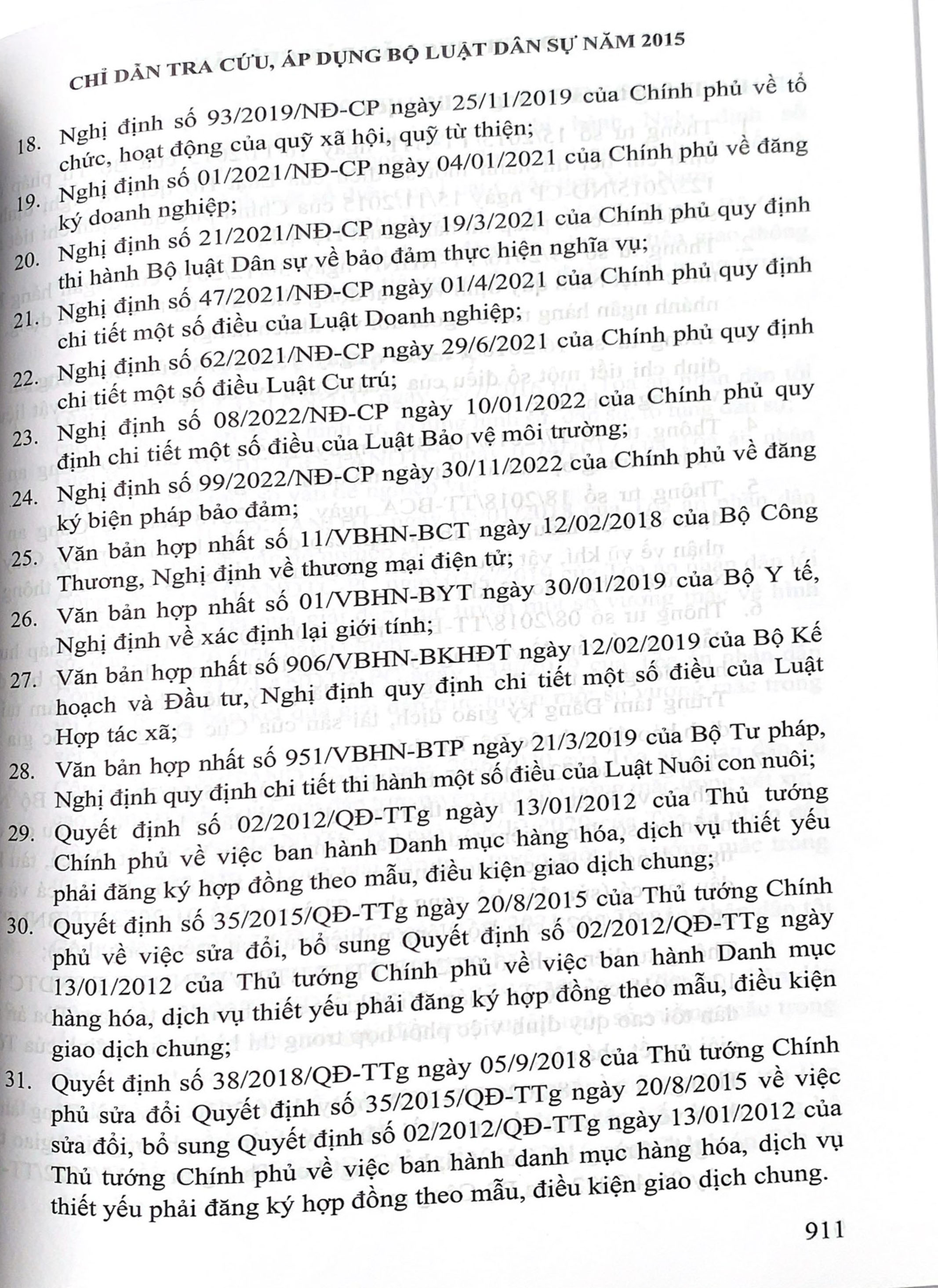 Chỉ dẫn tra cứu áp dụng Bộ luật Dân sự năm 2015 (Tái bản lần thứ nhất có sửa đổi bổ sung)