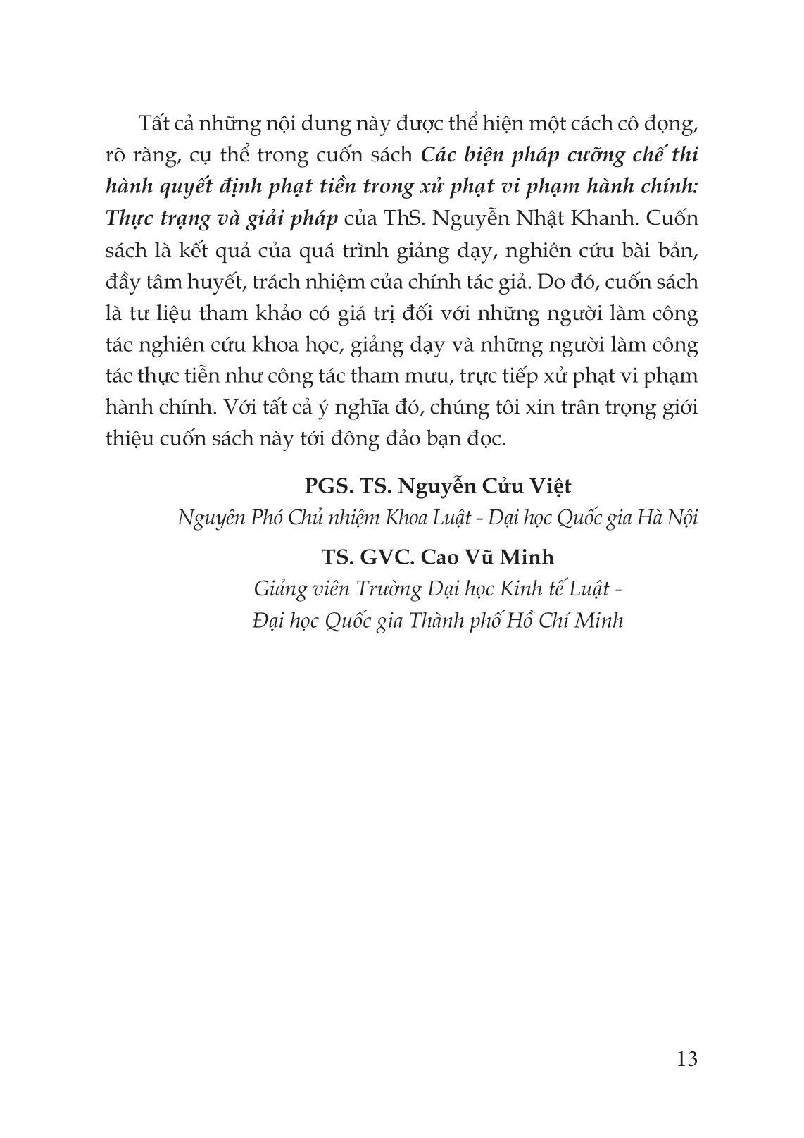 Các Biện Pháp Cưỡng Chế Thi Hành Quyết Định Phạt Tiền Trong Xử Phạt Vi Phạm Hành Chính: Thực Trạng Và Giải Pháp