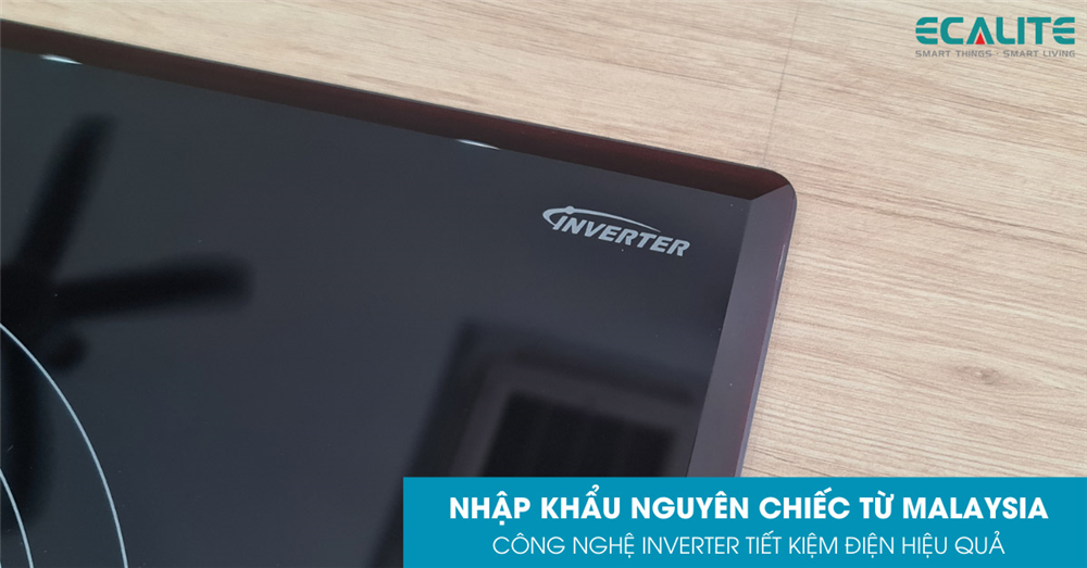 Bếp điện 2 vùng nấu Ecalite EL-MK271R - Kính Ceramic bền - Có Inverter tiết kiệm điện - Hàng chính hãng
