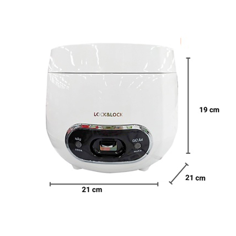 Nồi cơm điện Lock & Lock 0.8L màu trắng EJR426WHT, Hàng chính hãng, công suất 250W, lòng nồi phủ lớp chống dính-JoyMall
