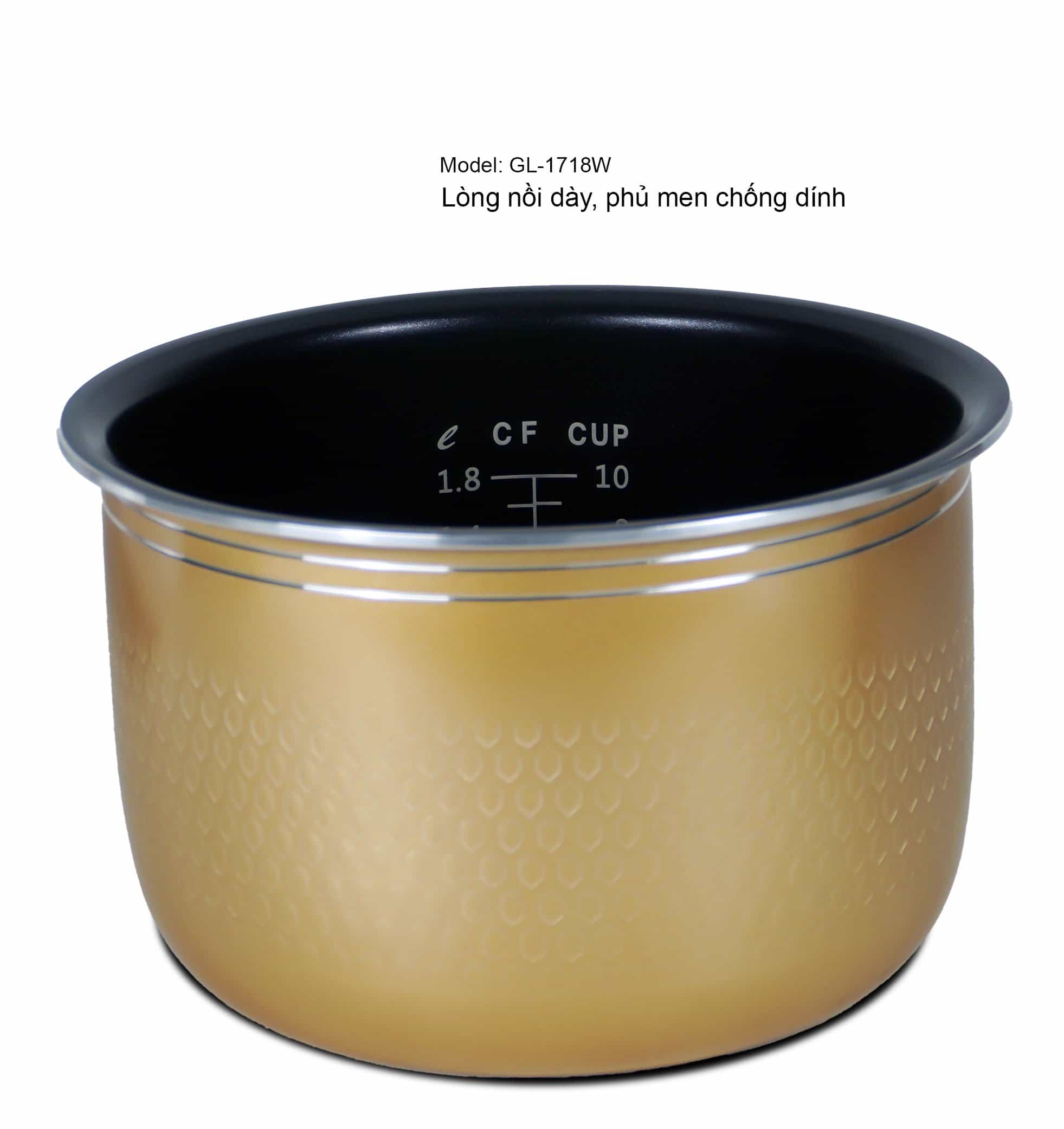 Nồi Cơm Điện Gali GL-1718W Dung tích 1,8L, đa chức năng nấu: Lẩu, Cháo, Soup,... Lòng nồi dày giữ nhiệt tốt. Hàng chính hãng chất lượng cao, bảo hành 24 tháng
